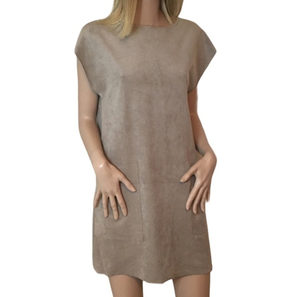 Aritzia Wilfred Free Nori Vegan Suede Dress Oversize Pockets - Picture 4 of 15